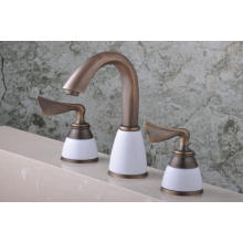 Antike Farbe Doppelgriff Brassbath Mixer Badewanne Wasserhahn (Q30233A)